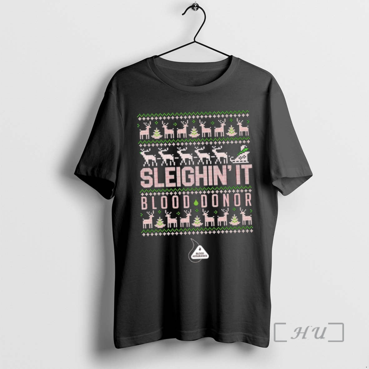 Officials Sleighin It Blood Donor Ugly Tee Designer Look
