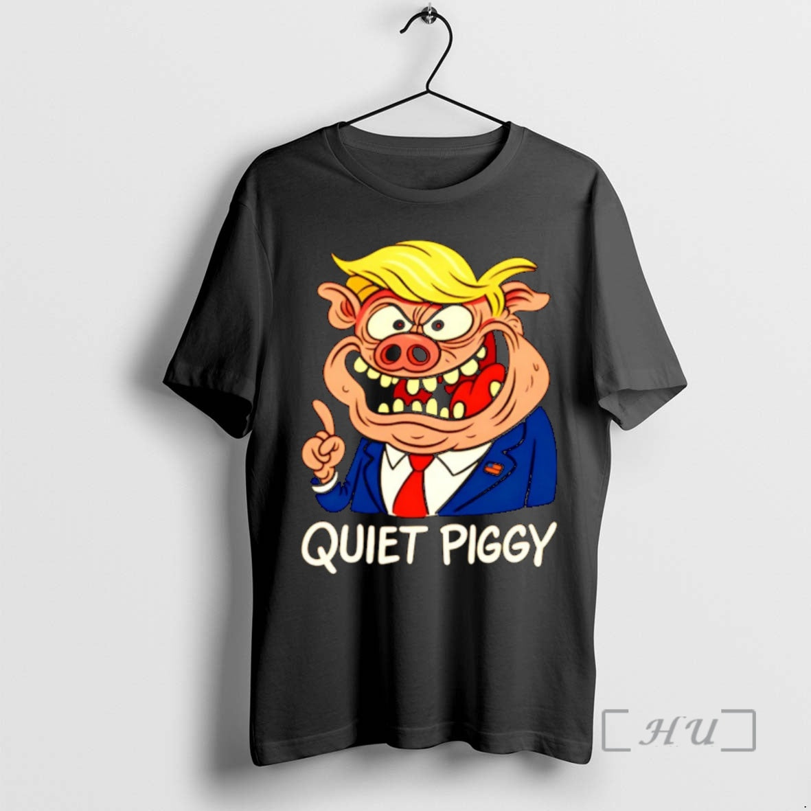 Officials Trump X Pig Quiet Piggy Caricature Tank Top Vintage Outfit