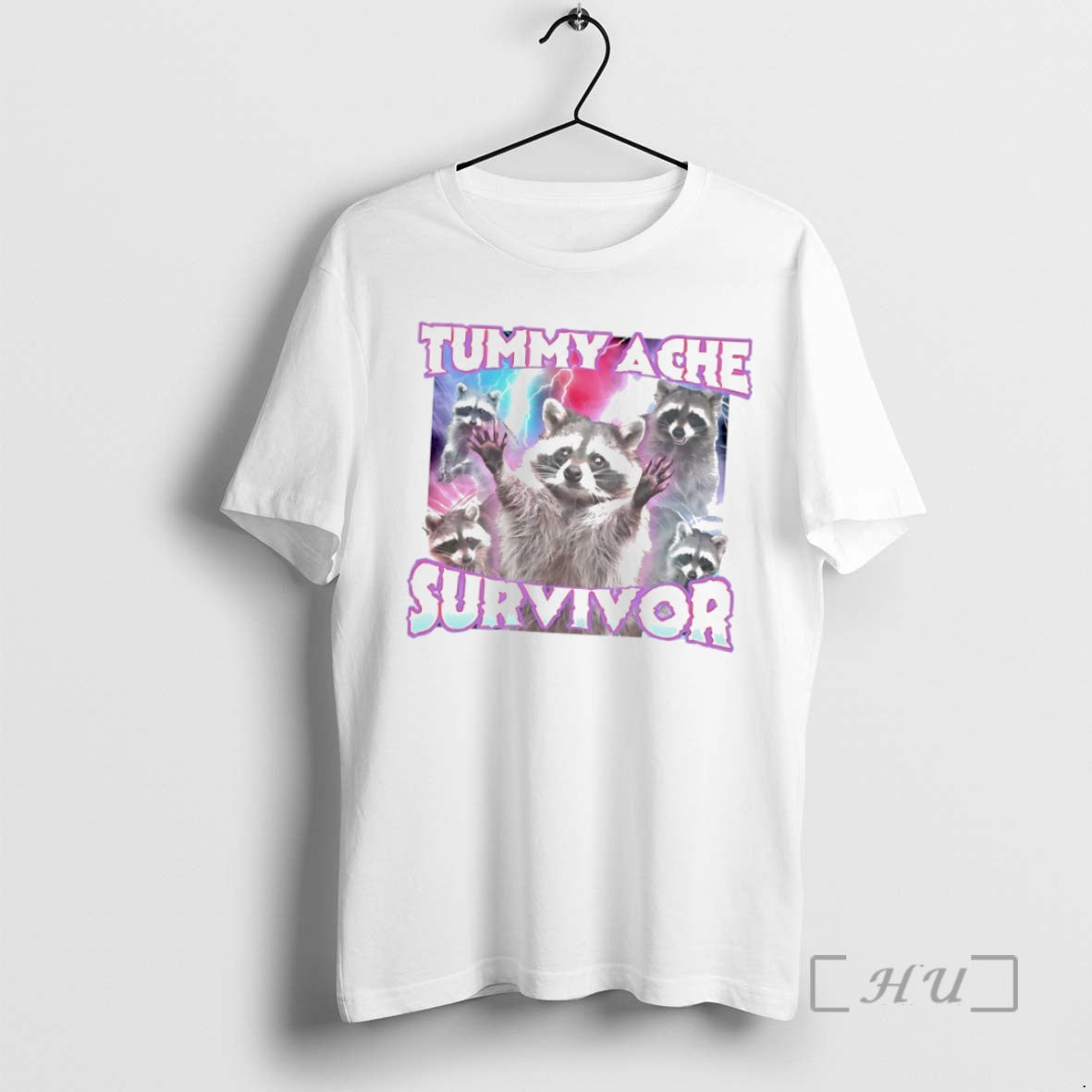 Officials Tummy Ache Survivor Raccoon Circle TShirt Authentic Design