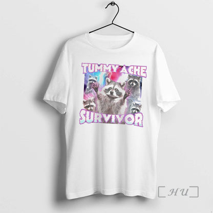 Officials Tummy Ache Survivor Raccoon Circle TShirt Authentic Design