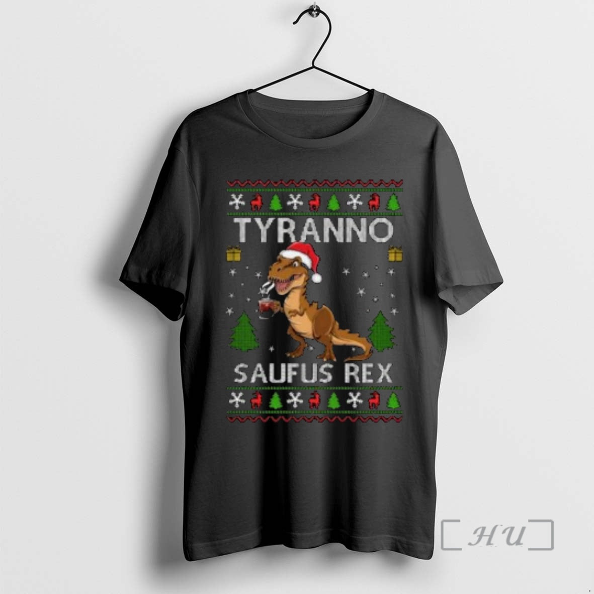 Officials Tyranno Saufus Rex Ugly Circle Black TShirt Retro Fashion