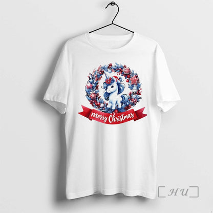 Officials Unicorn Magic Blue Wreath Merry White Sweatshirt Designer