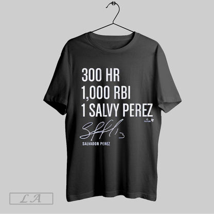 Original 300 Homers 1000 Rbi Signature Salvador Perez Tee Trendy