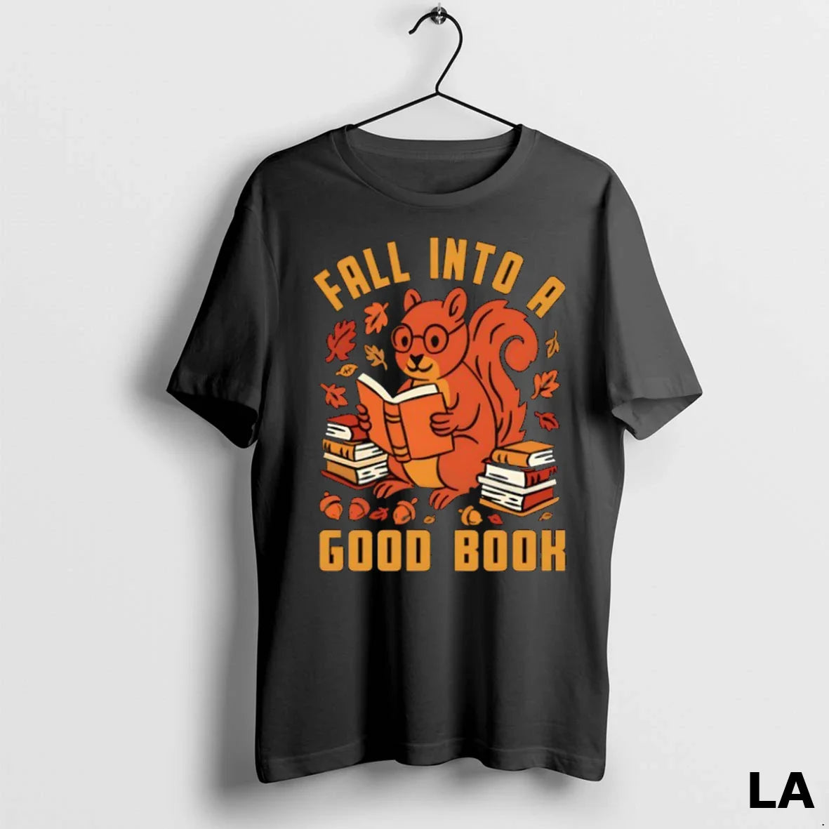 Original Squirrel Enjoying Autumn And Reading Book TShirt Unique Gift