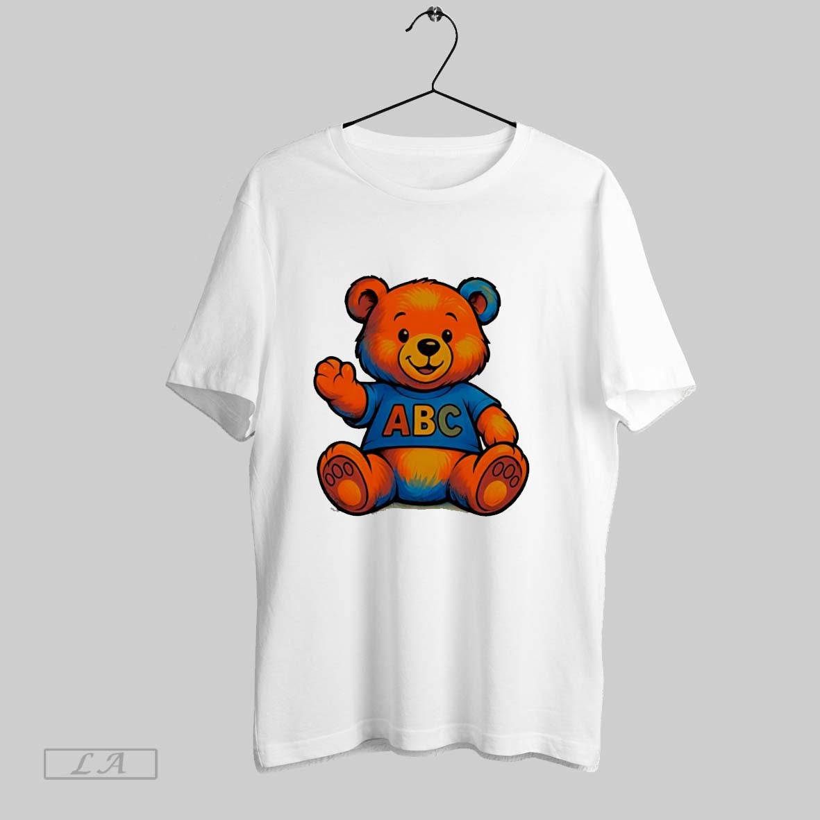 Original Abc Teddy Bear White S TShirt Elegant Outfit