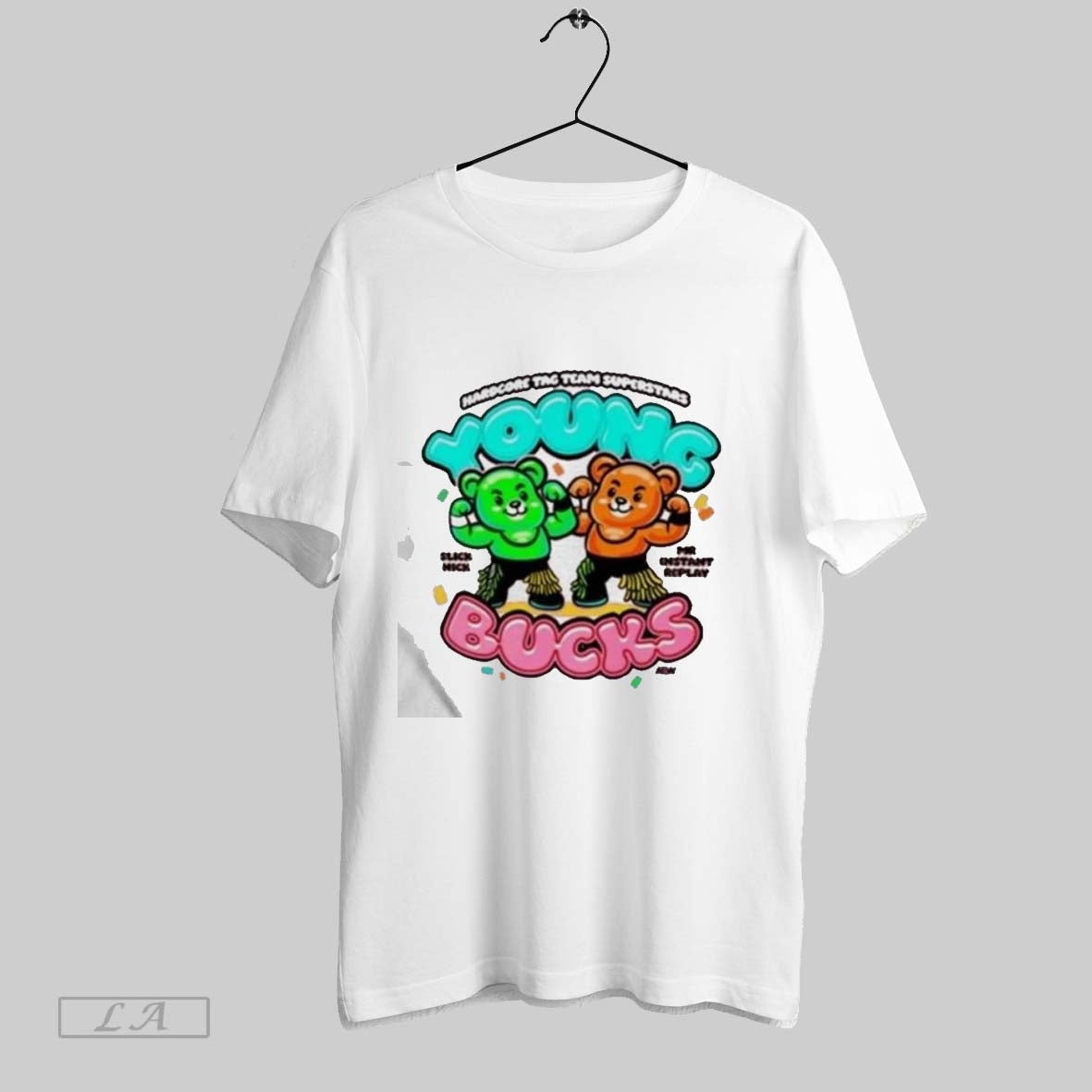 Original Aew Young Bucks Gummy Bucks Shirt Authentic Merch
