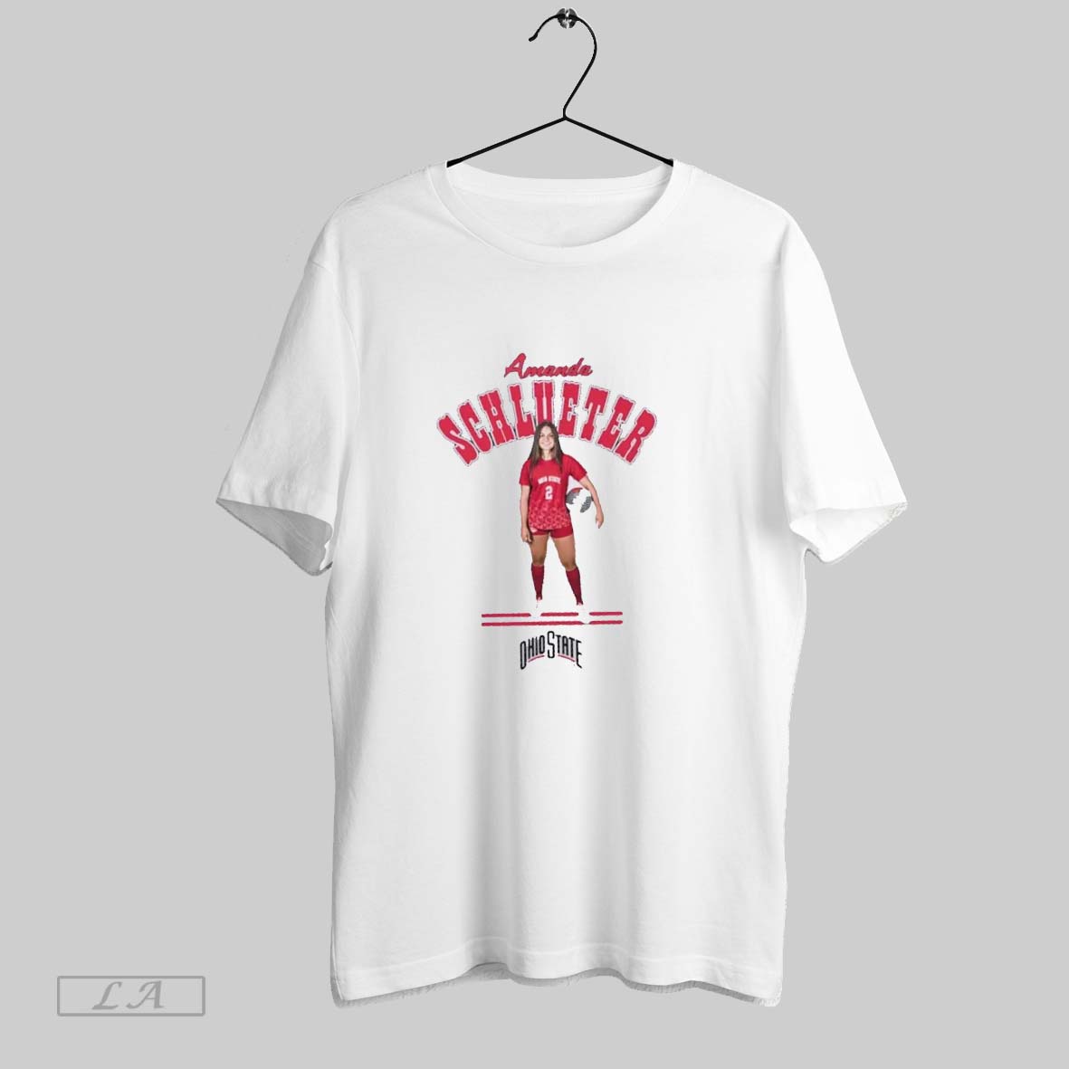Original Amanda Schlueter Illustrated Ohio State Soccer Long Sleeve
