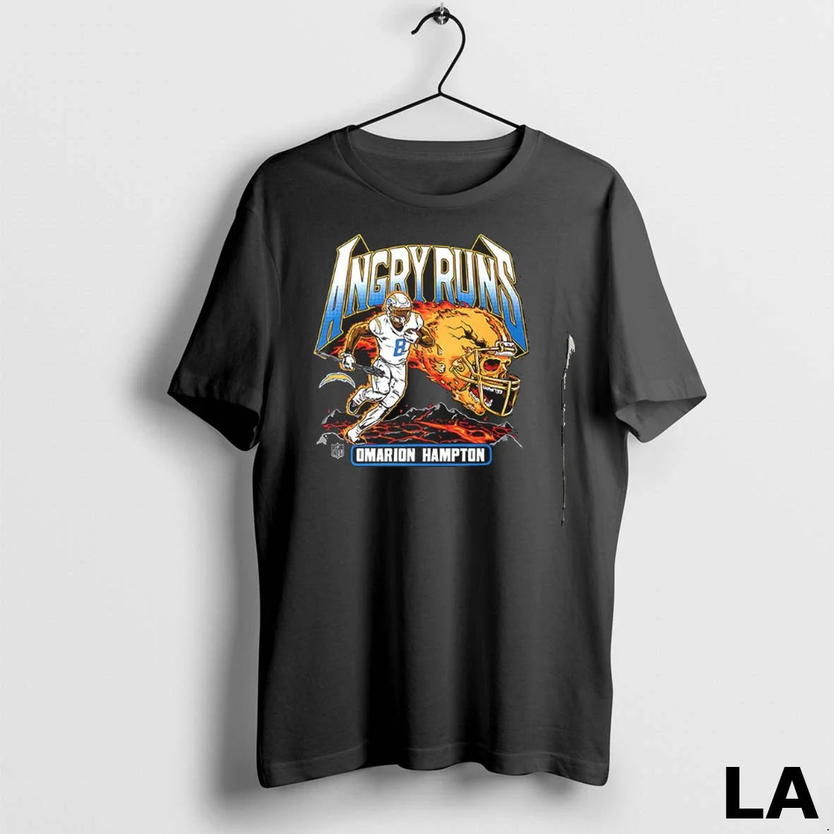 Original Angry Runs Los Angeles Chargers Omarion Hampton Tee Stylish
