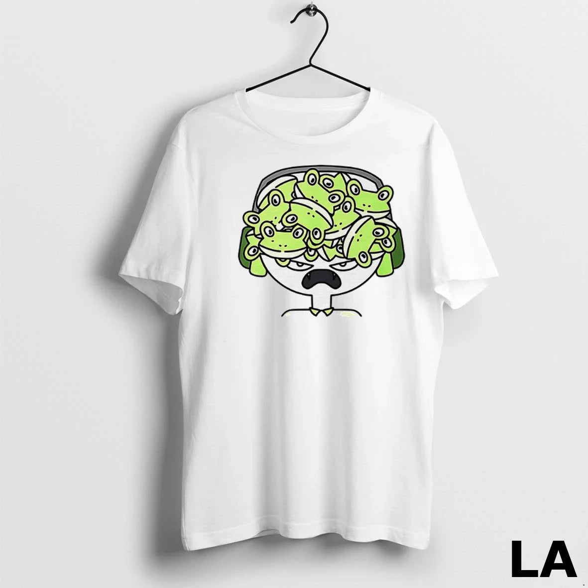 Original Angry Frog Headphones Cartoon TShirt Stylish Style