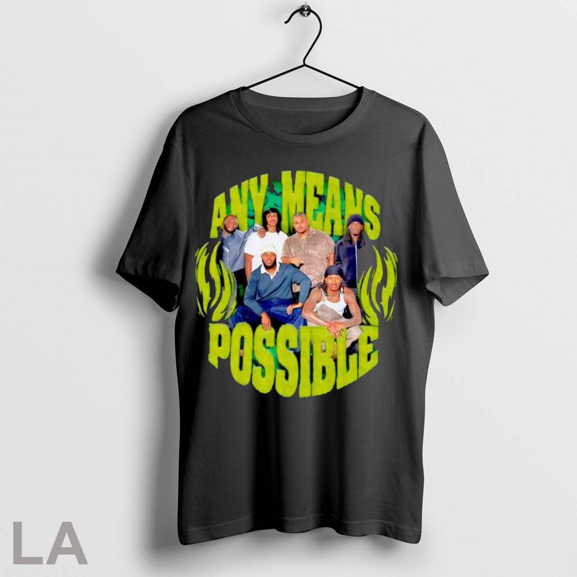 Original Any Means Possible Text And Music Band Photo Shirt Retro