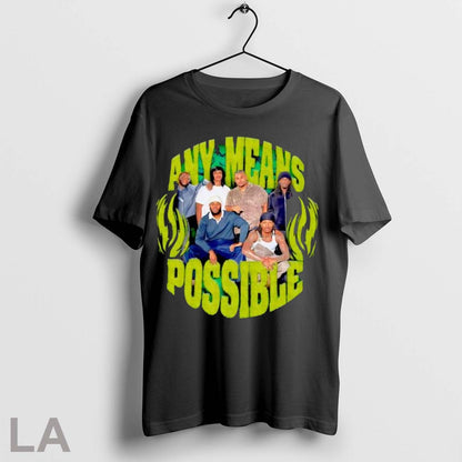 Original Any Means Possible Text And Music Band Photo Shirt Retro
