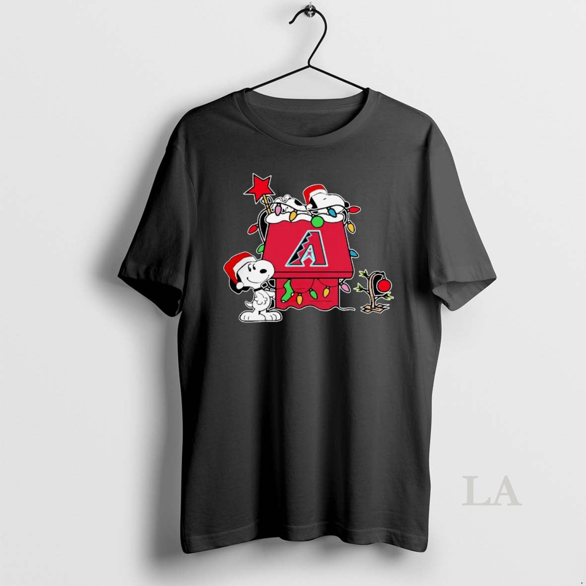 Original Arizona Diamondbacks Snoopy Santa Holiday 2025 Lights Tee