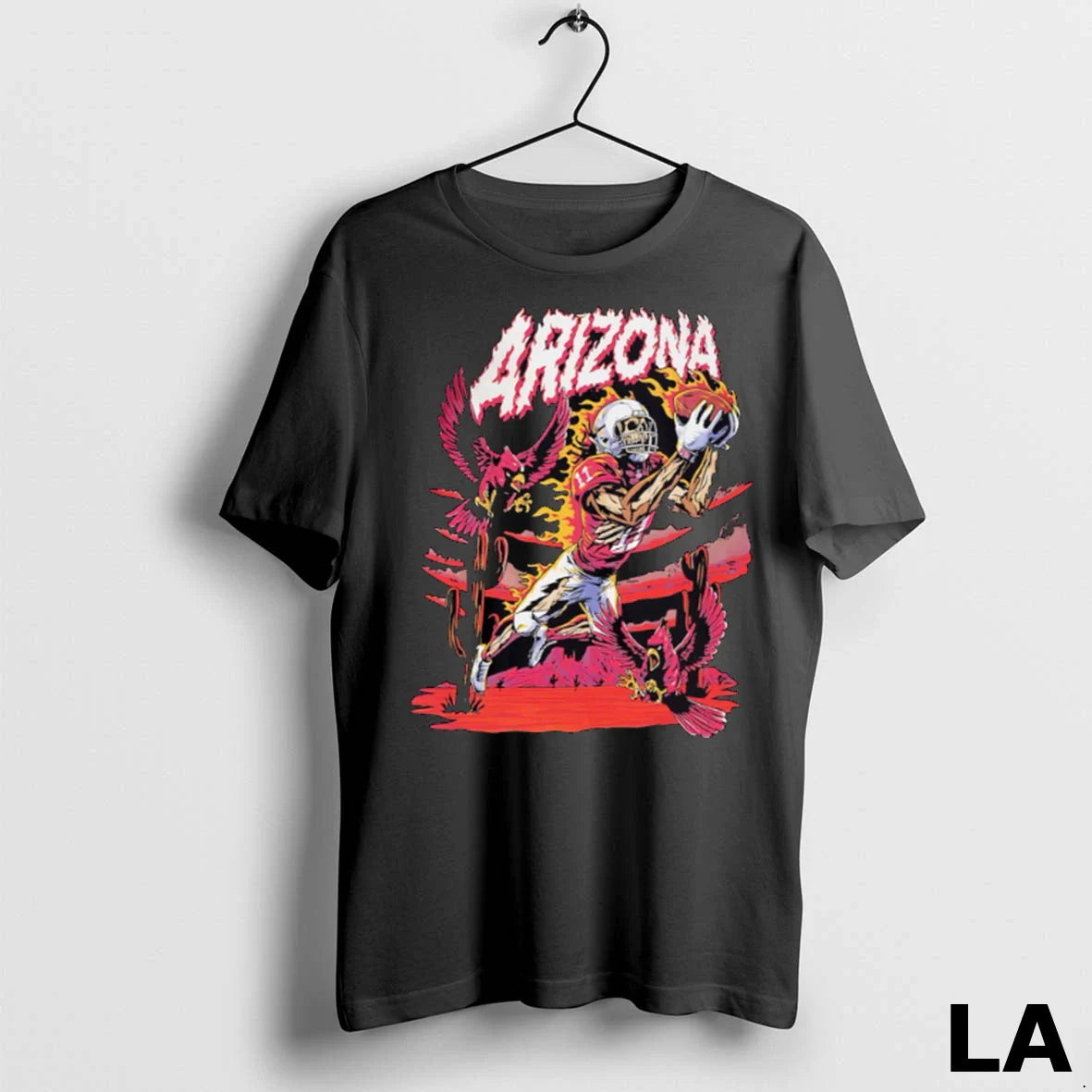 Original Arizona Football Skeleton Player TShirt Retro Art