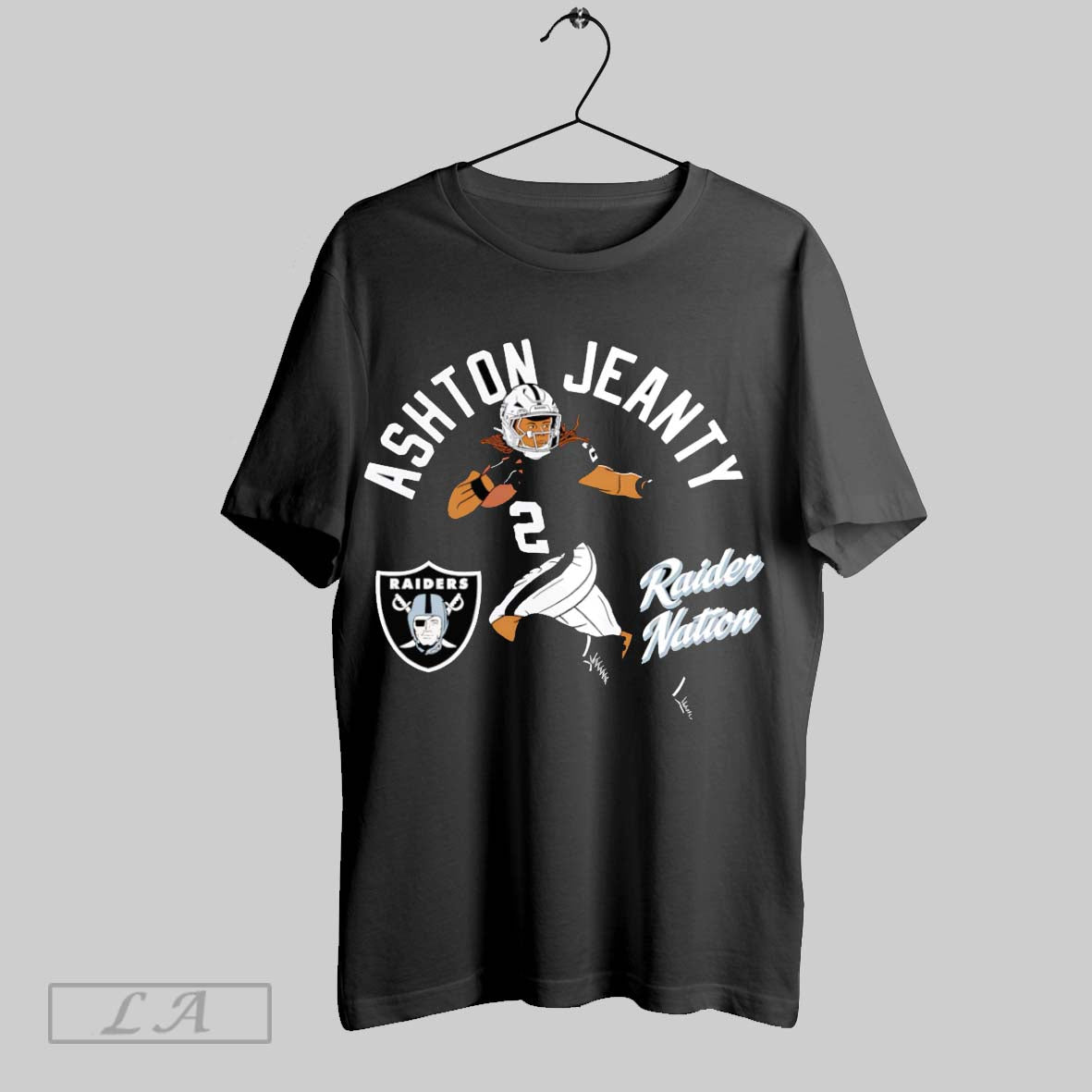 Original Ashton Jeanty Raider Nation Illustrative Tee Exclusive Design