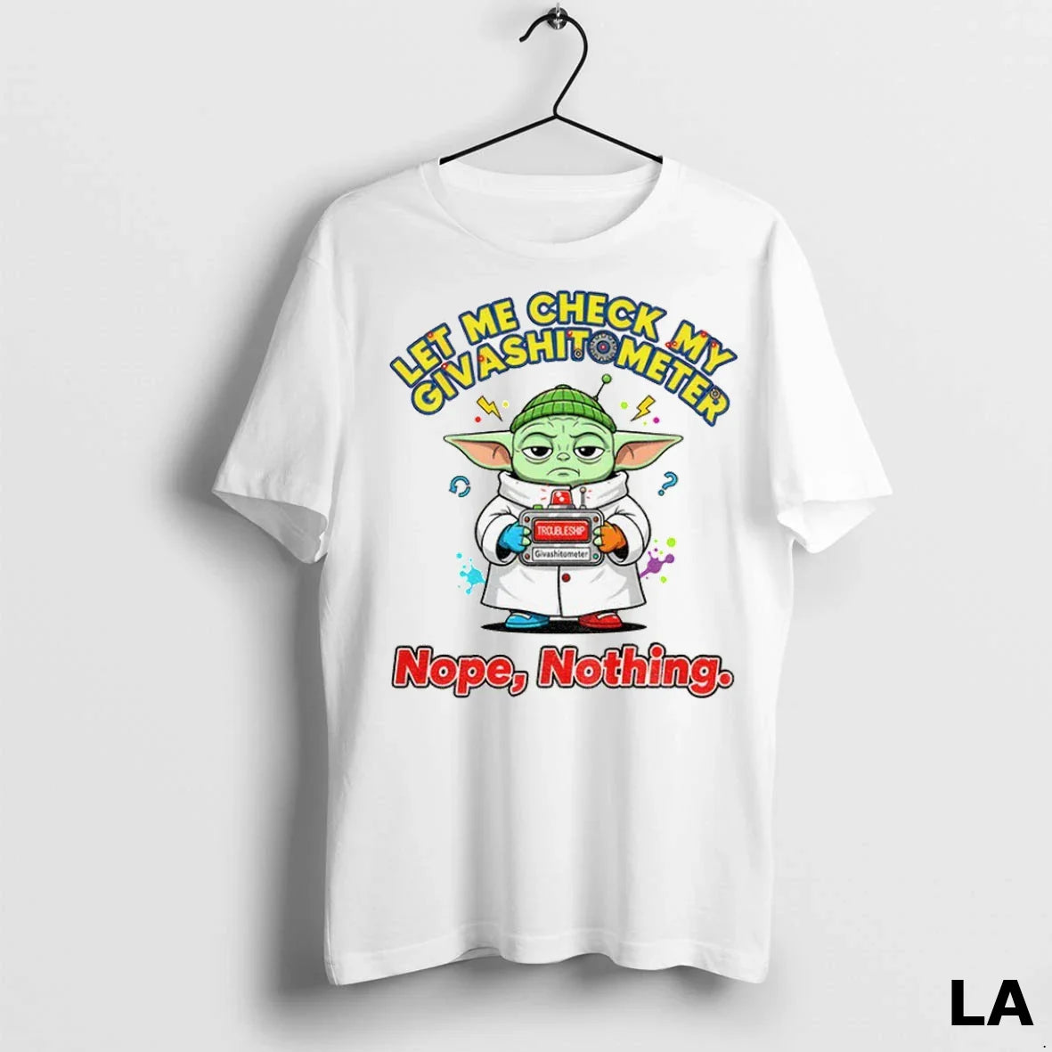Original Yoda Let Me Check My Givashit Meter Nope Nothing Tee Retro