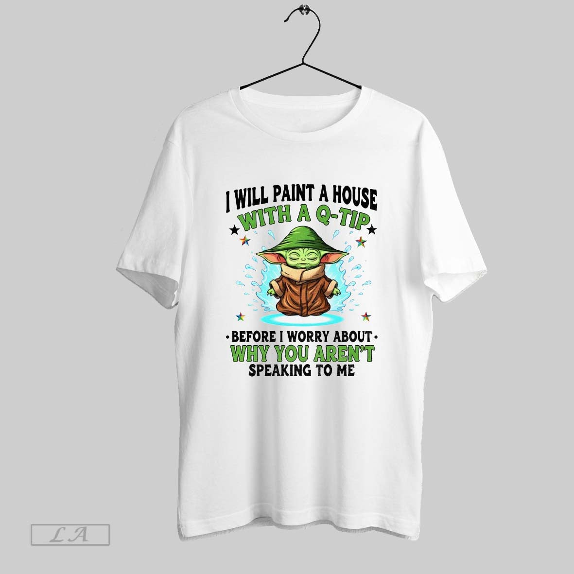 Original Yoda Yoga I Will Paint House Q Tip Before Tee Authentic