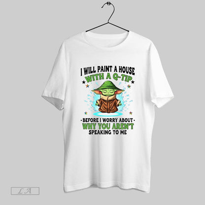 Original Yoda Yoga I Will Paint House Q Tip Before Tee Authentic