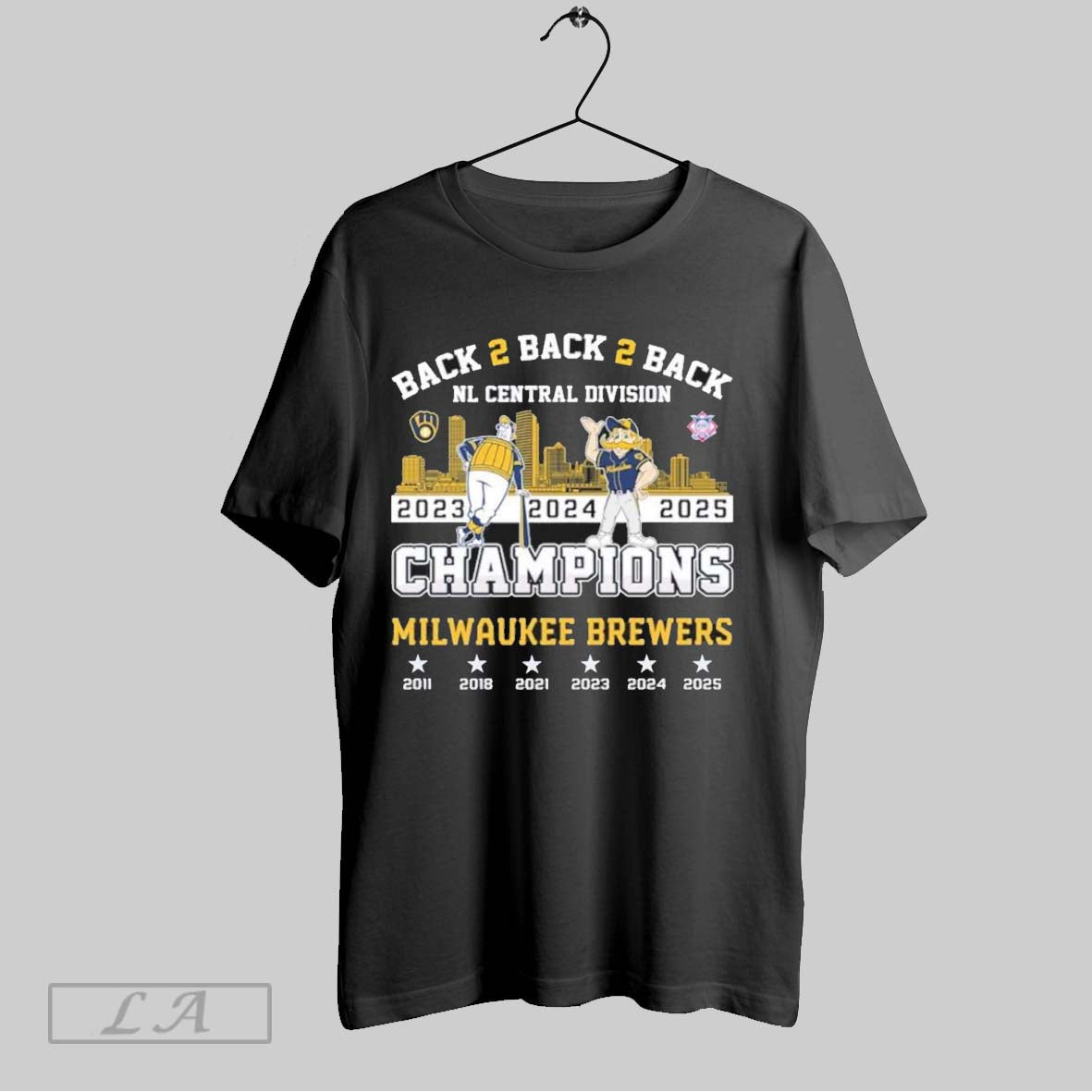 Original Back 2 Back 2 Back 2023 2024 2025 Milwaukee Brewers Nl