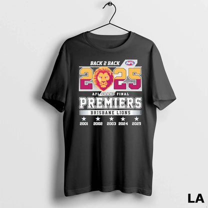 Original Back 2 Back 2025 Brisbane Lions Afl Premiers Long Sleeve