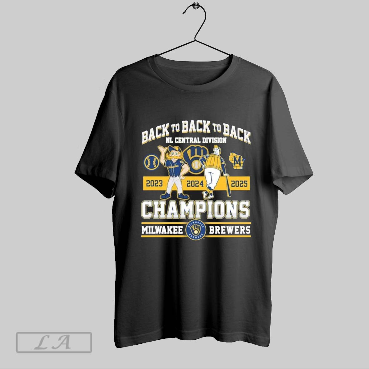 Original Back To Back To Back Nl Central Champions Milwaukee Brewers
