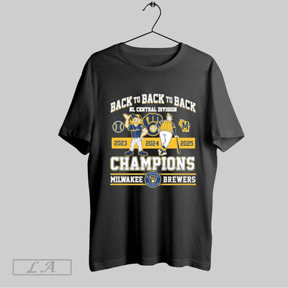 Original Back To Back To Back Nl Central Champions Milwaukee Brewers