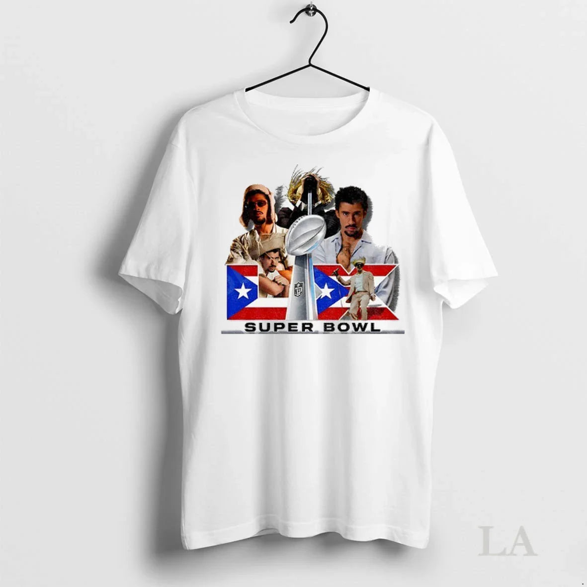 Original Bad Bunny Halftime Super Bowl 2026 Puerto Flag Tee Trendy