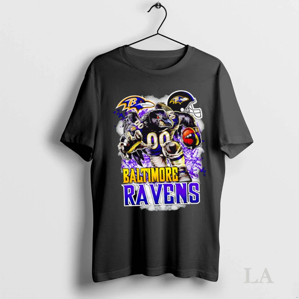 Original Baltimore Ravens Football Mascot Art Tee Vintage Merch
