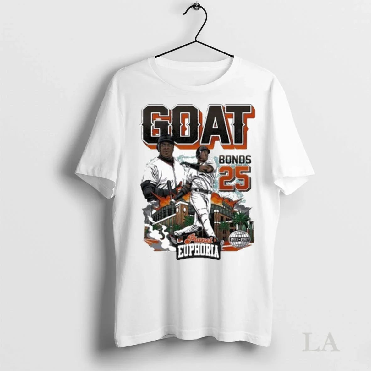 Original Barry Bonds Goat 1993 2007 Planet Euphoria Tee Unique Fashion