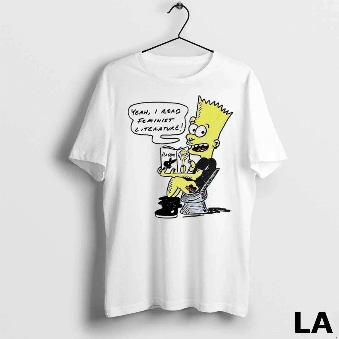 Original Bart Simpson Read Playboy Feminist Literature Toilet Long