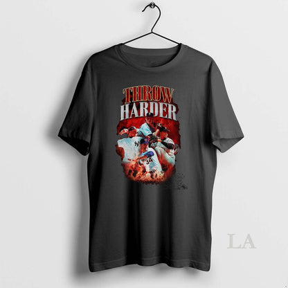 Original Baseball Pitcher Throw Harder Fire Tee Trendy Art