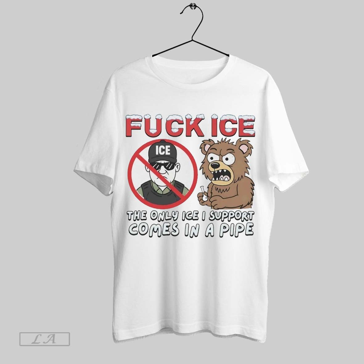 Original Bear Fuck Ice Only Ice I Support Comes Pipe Tee Unique