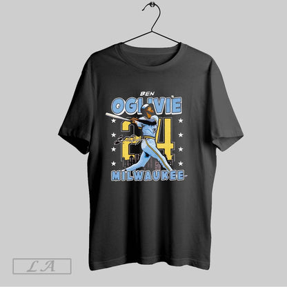 Original Ben Oglivie Milwaukee Skyline Swing TShirt Vintage Apparel