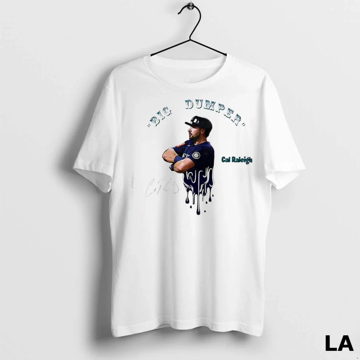 Original Big Dumper Cal Raleigh Signature Seattle Mariners Ladies Tee