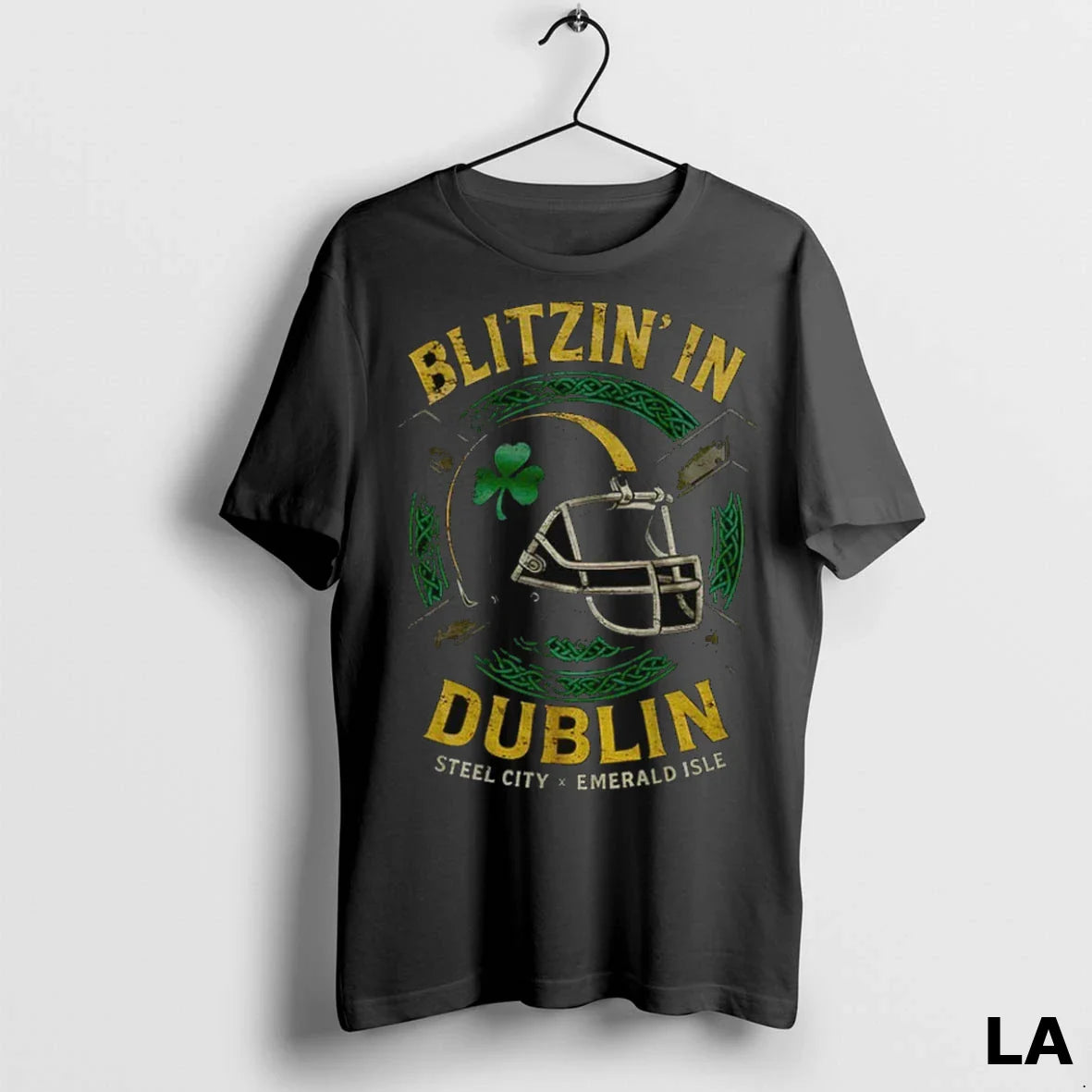 Original Blitzin Dublin Pittsburgh Steelers X Ireland Football Tee