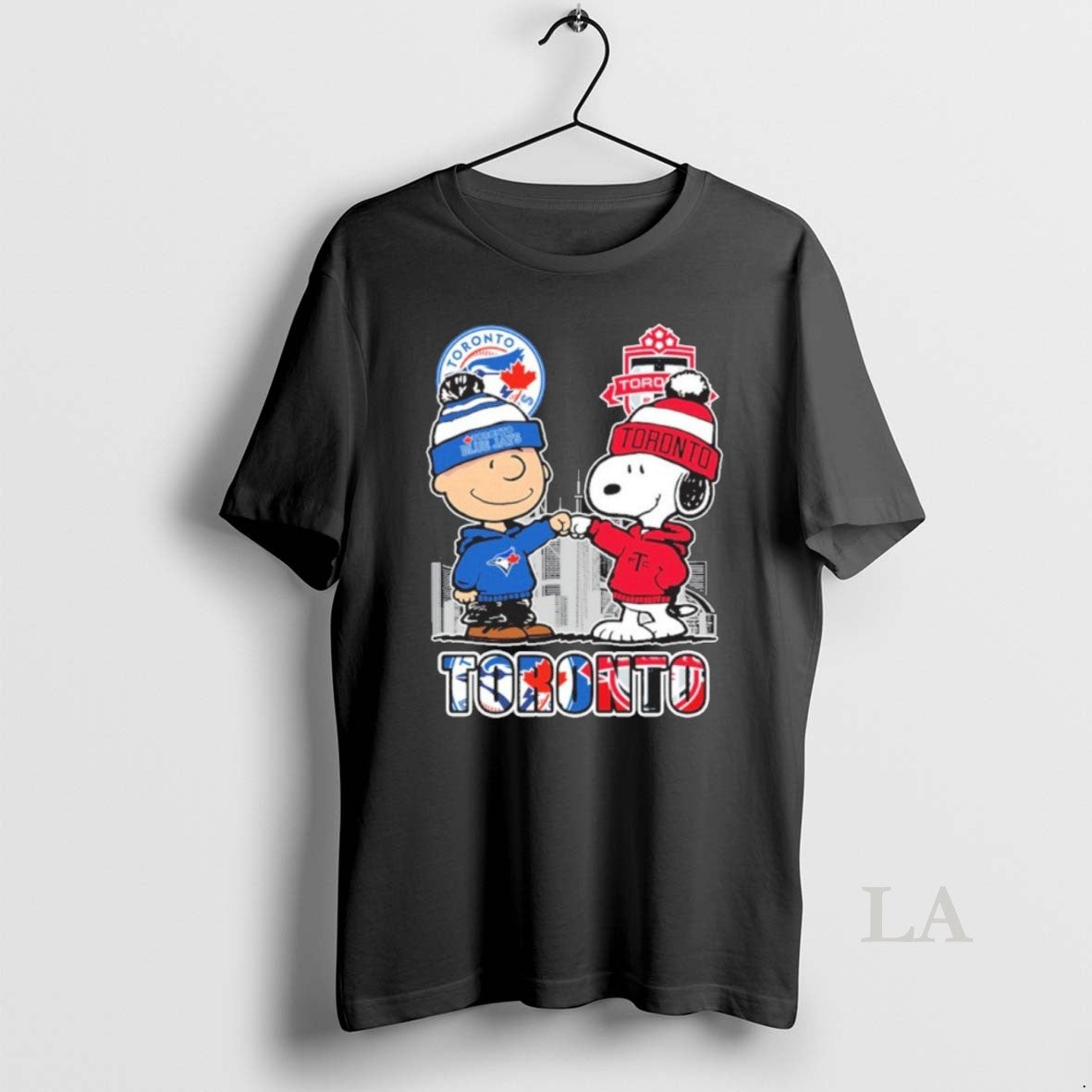 Original Blue Jays Vs Toronto Fc Snoopy Fist Bump Charlie Brown Tee