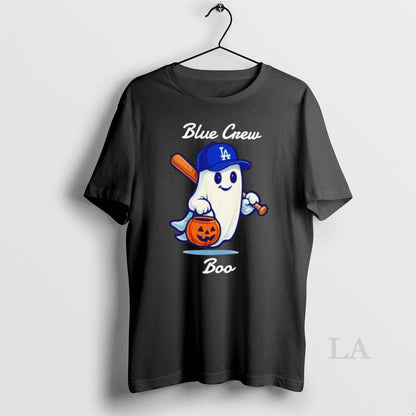 Original Blue Crew Dodgers Happy Halloween Boo Ghost Long Sleeve