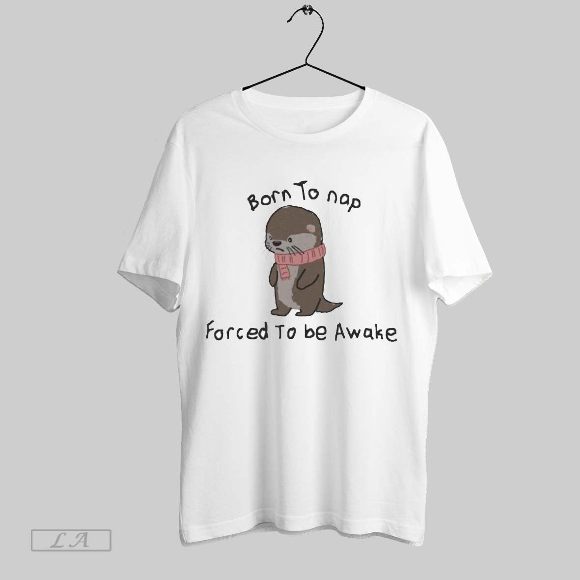 Original Born To Nap Forced To Be Awake Otter Long Sleeve Retro