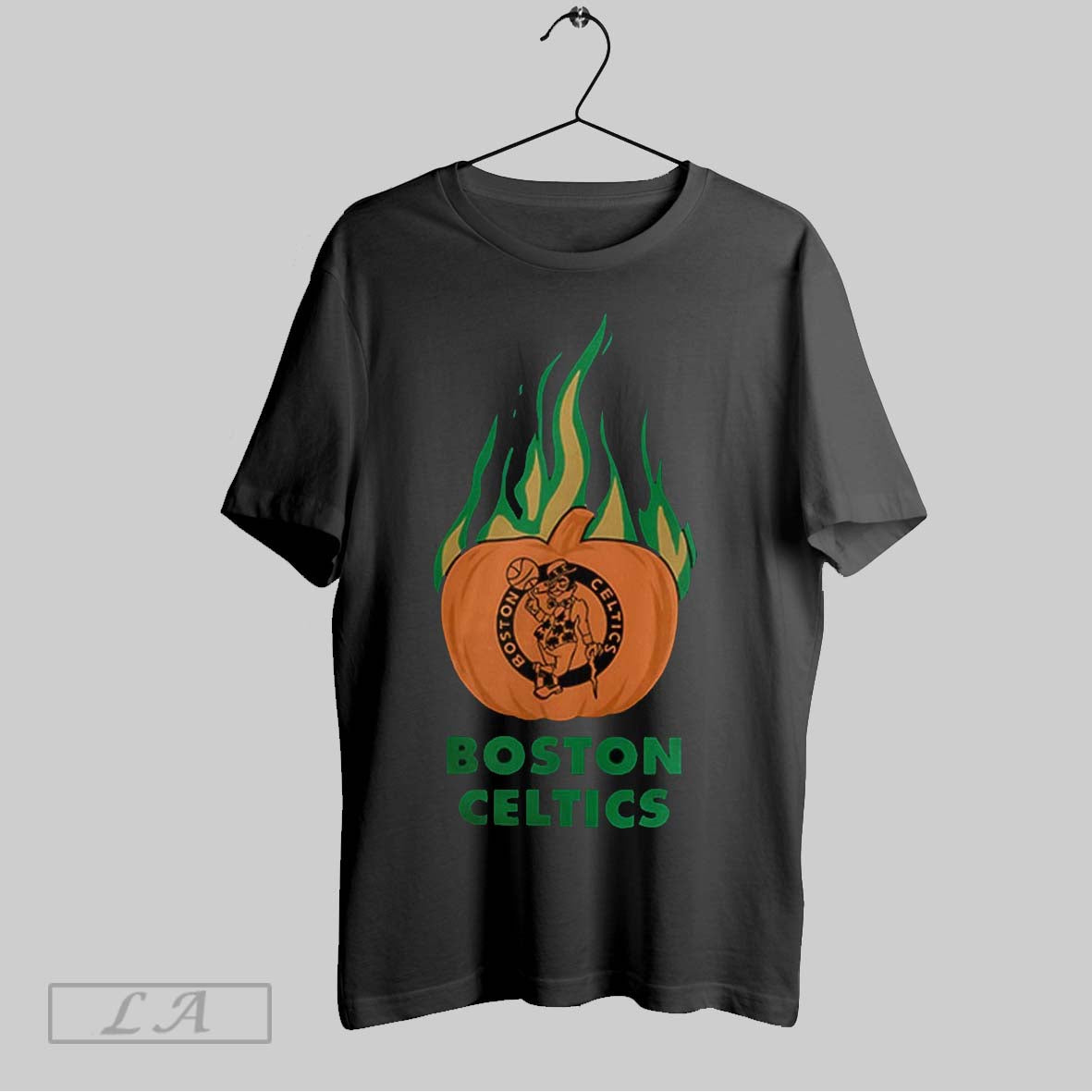 Original Boston Celtics Flaming Pumpkin Halloween 2025 Sweatshirt