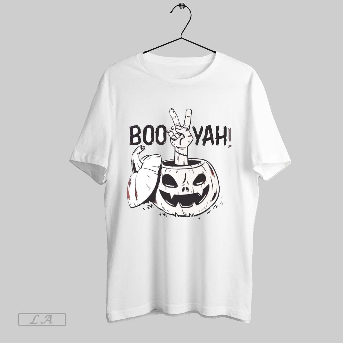 Original Halloween Boo Yah Pumpkin White S Tee Premium Merch