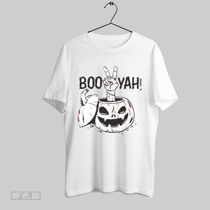 Original Halloween Boo Yah Pumpkin White S Tee Premium Merch