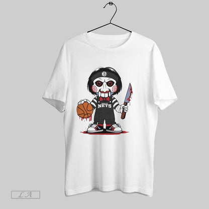 Original Brooklyn Nets Halloween Jigsaw Saw Horror Basketball Shirt