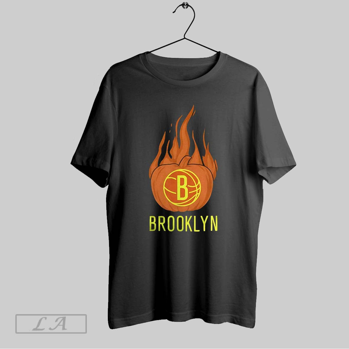 Original Brooklyn Nets Flaming Pumpkin Halloween 2025 Hoodie Classic