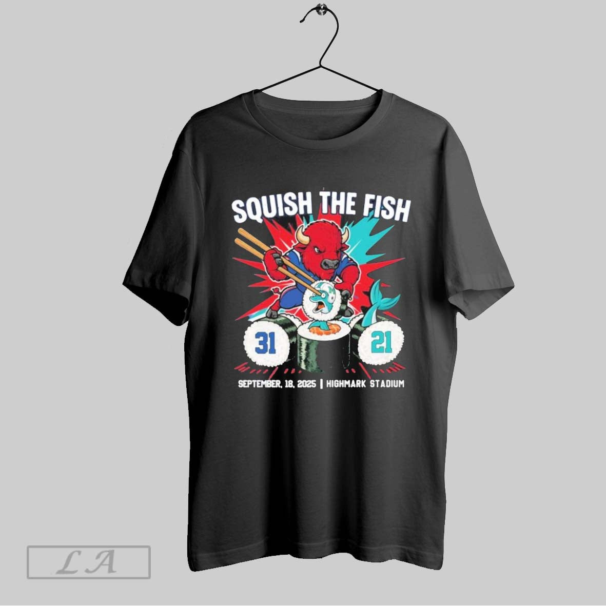 Original Buffalo Bills Squish Fish 31 21 Miami Dolphins 2025 TShirt