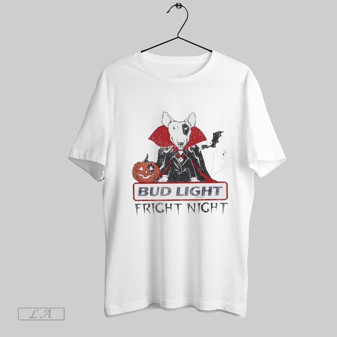 Original Bull Terrier Bud Light Beer Fright Night Pumpkin Halloween