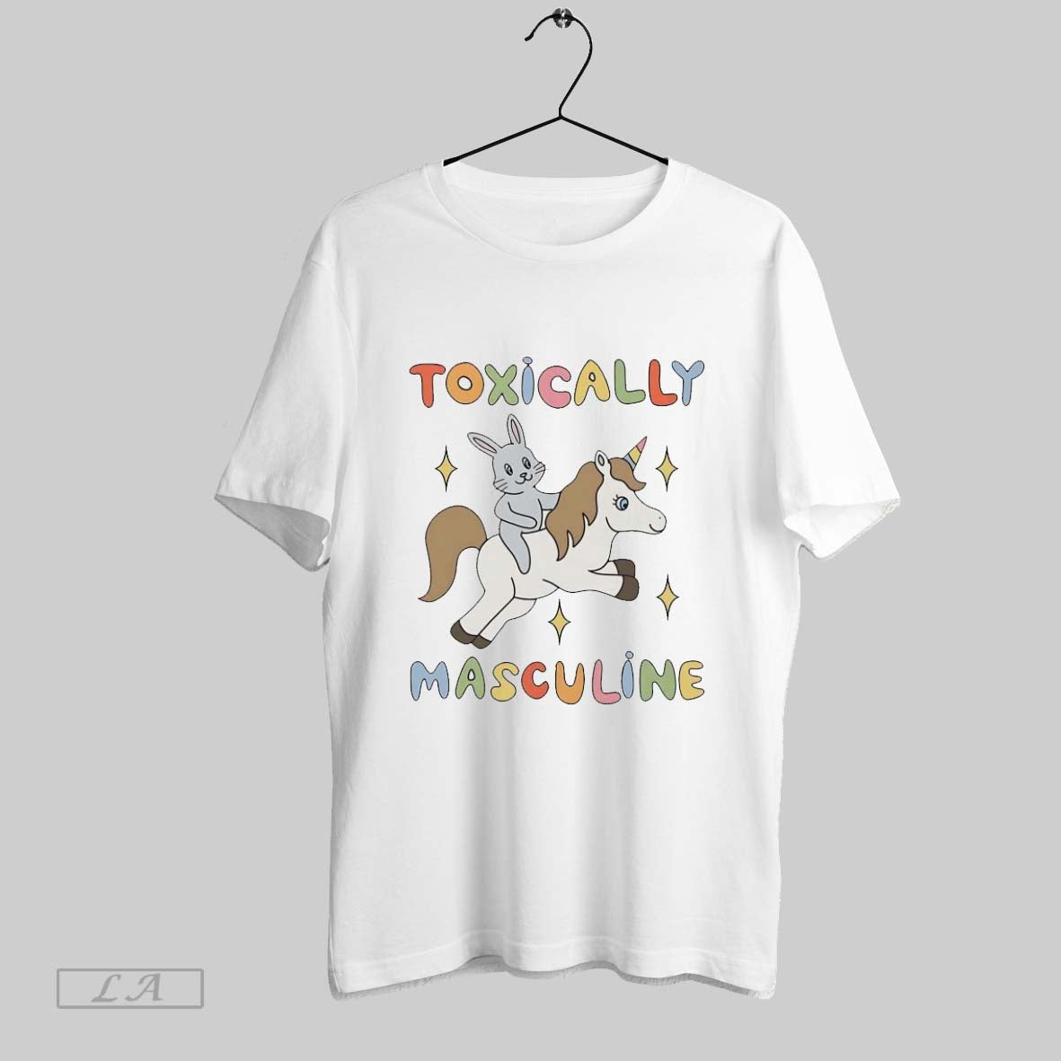Original Bunny Riding Unicorn Toxically Masculine Tank Top Unique