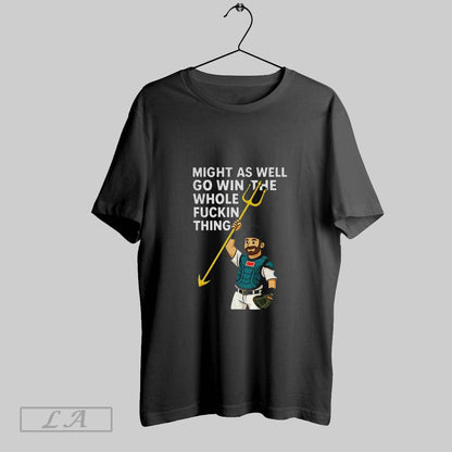 Original Cal Raleigh Cartoon Tridents Up Seattle Mariners Might As