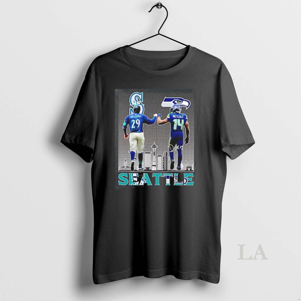 Original Cal Raleigh X Dk Metcalf Seattle Sports Teams Signatures Tee