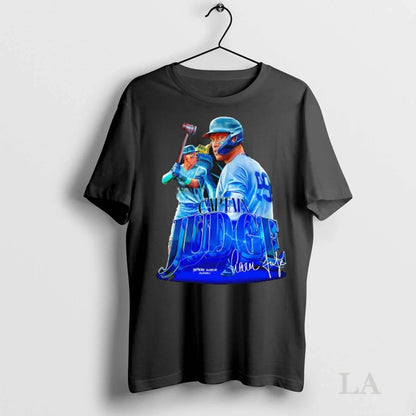 Original Captain Aaron Judge Signature Ladies Long Sleeve Modern Art