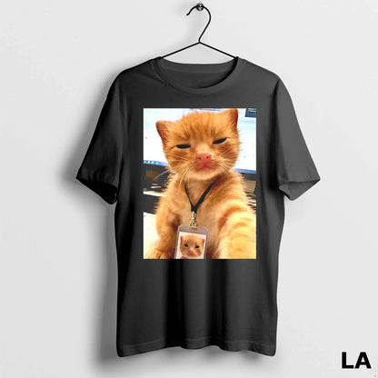 Original Cat Orange Cat Id Badge Shirt Vintage Art