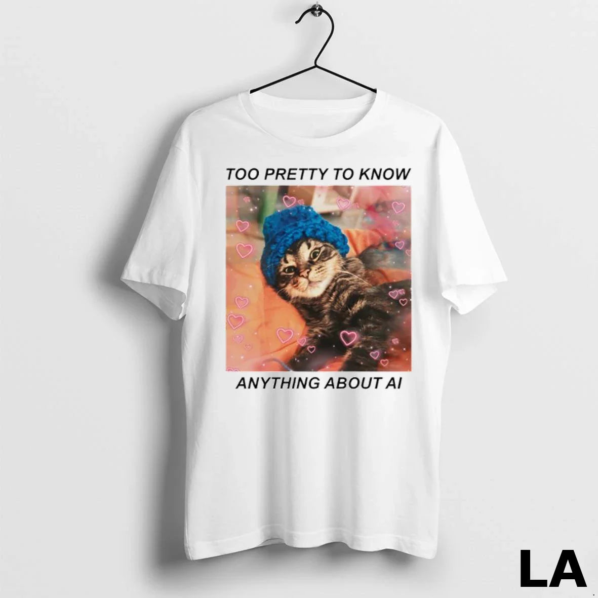 Original Cat Too Pretty To Know Anything About Ai Ladies Shirt
